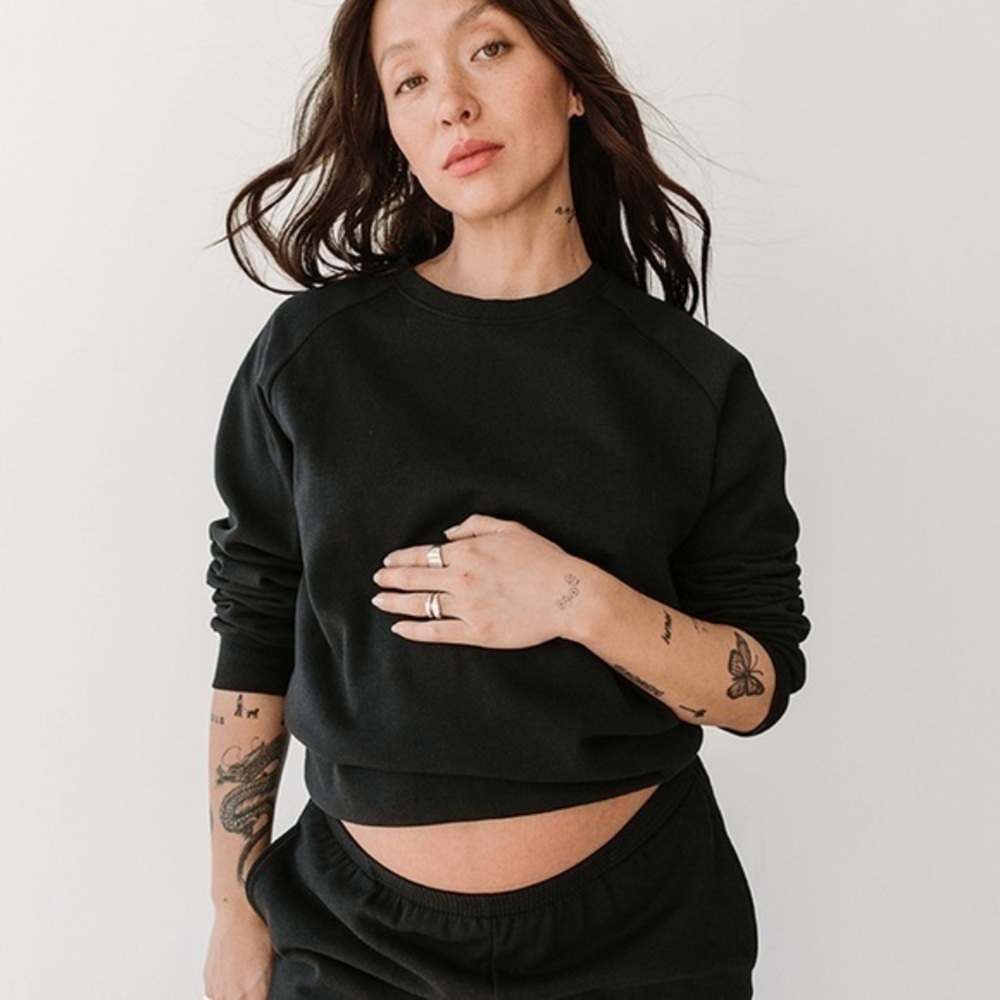 Storq maternity black foundation sweatshirt 4 large